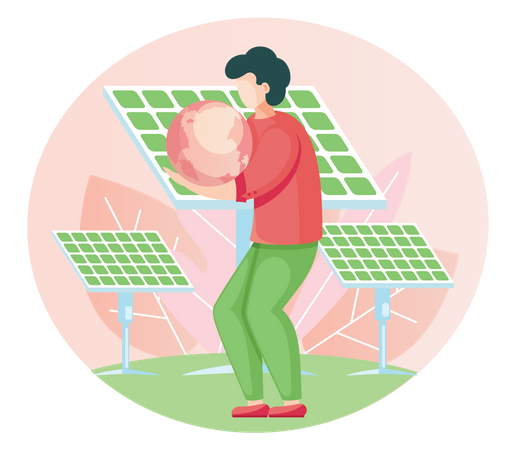 Énergie des panneaux solaires  Illustration