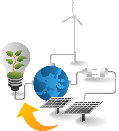 Énergie des panneaux solaires  Illustration