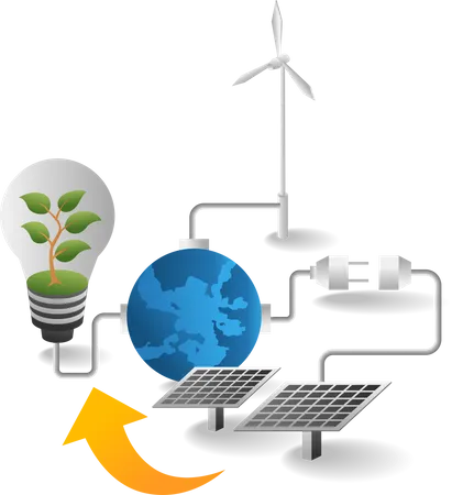 Énergie des panneaux solaires  Illustration