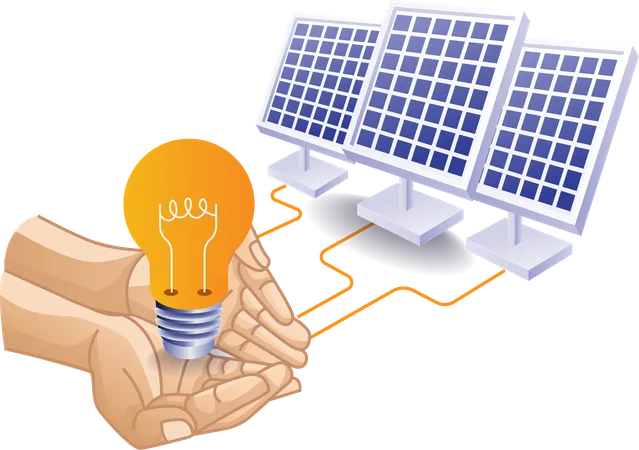 Énergie des panneaux solaires pour l'électricité écologique  Illustration