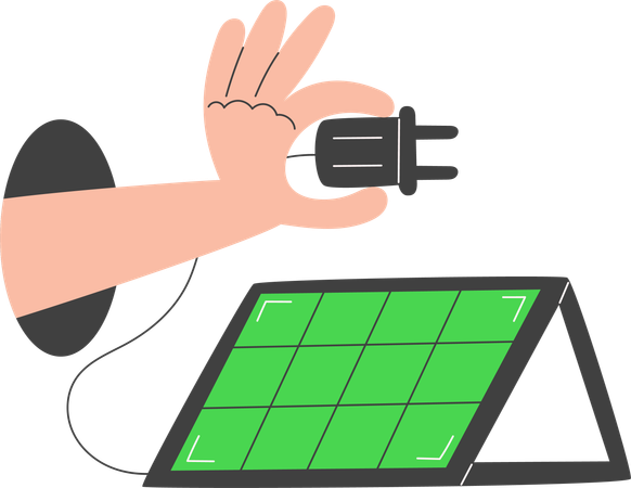 Panneau solaire et prise de courant pour l'énergie  Illustration