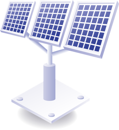 Panneaux solaires consommant de la lumière solaire  Illustration