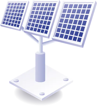 Panneaux solaires consommant de la lumière solaire  Illustration