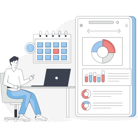 Panning budget using smartphone app  Illustration