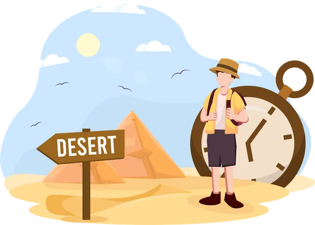 Viaje panorámico al desierto  Illustration