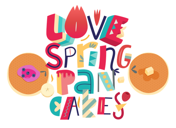 Me encantan los panqueques de primavera  Ilustración