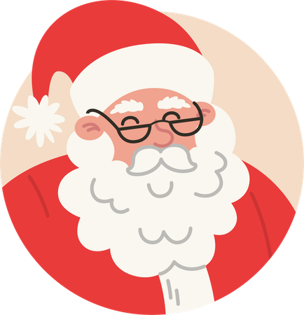 Papá Noel con gafas  Ilustración