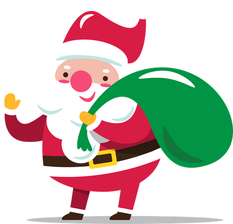 Santa claus con saco de regalo  Ilustración