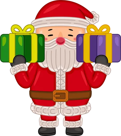 Santa claus con regalos  Ilustración