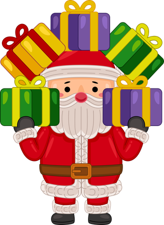 Santa claus con regalos  Ilustración