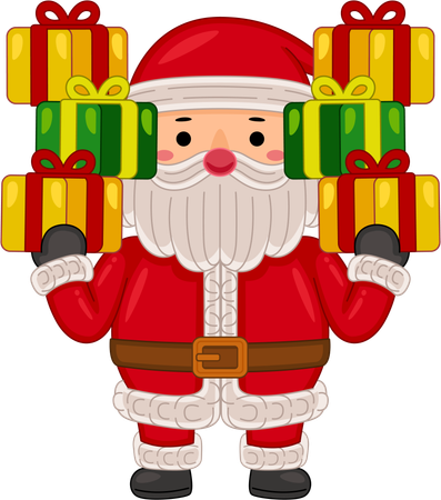 Santa claus con regalos  Ilustración