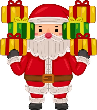 Santa claus con regalos  Ilustración