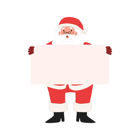 Papai Noel mostrando papel em branco  Ilustração