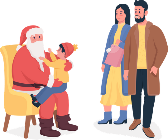 Saudação de Papai Noel para criança  Ilustração