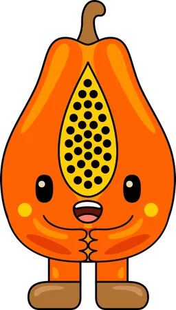 Papaya Mascot  Illustration