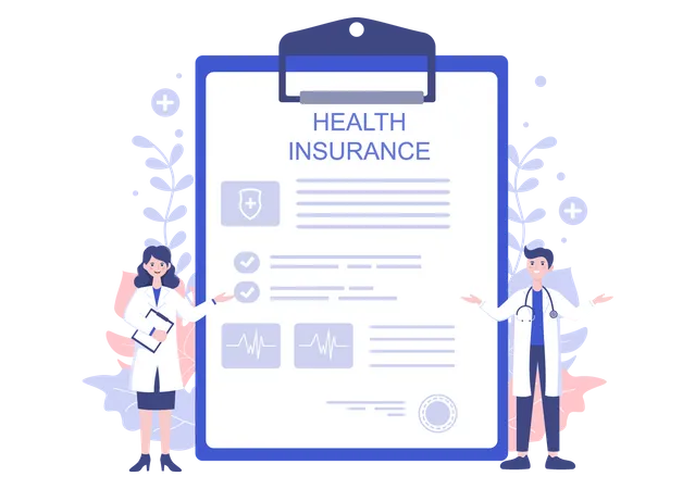 Documentos de seguro saúde  Ilustração