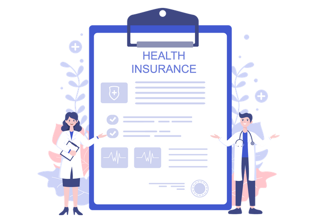 Papeles de seguro medico  Ilustración