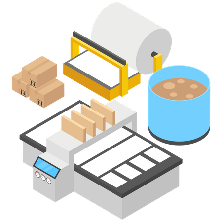 Paper Boxes Making  イラスト