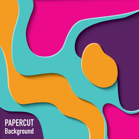 Paper cut out background with 3d effect, carving art, vector illustration Illustration
