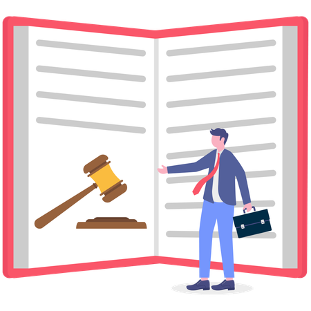 Paper Document with Scales of Justice  Illustration