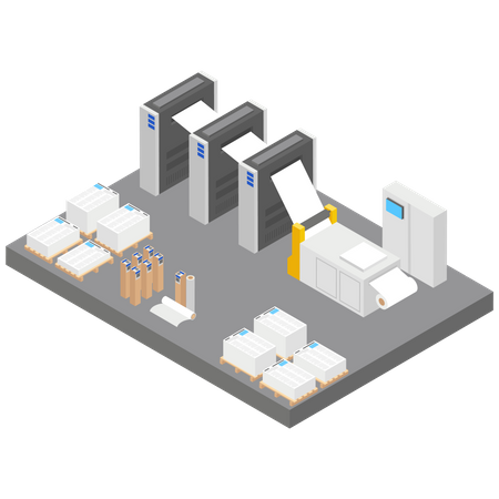 Paper Mill or Factory  Illustration