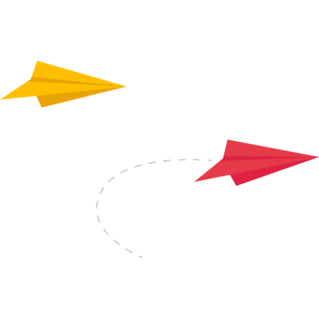 Paper plane go to success goal  Illustration