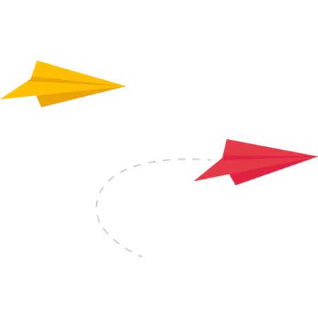 Paper plane go to success goal  Illustration