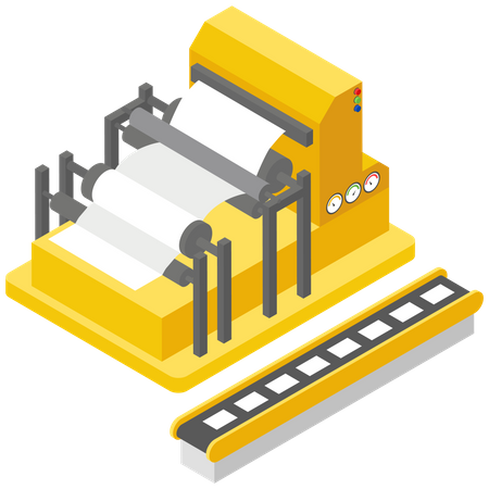 Paper Printing Machine  Illustration