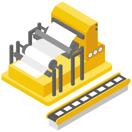 Paper Printing Machine  Illustration