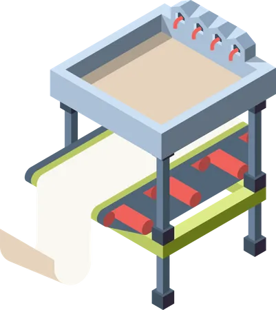 Paper Production Factory  Illustration