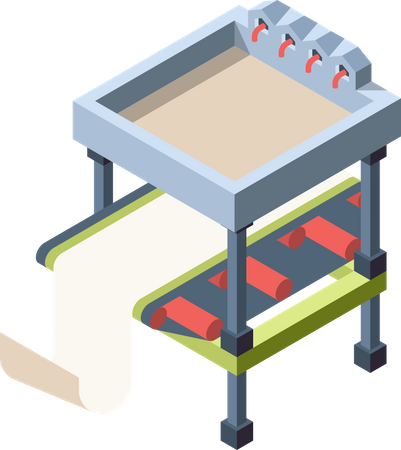 Paper Production Factory  Illustration