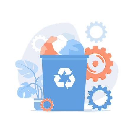 Paper waste bin  Illustration