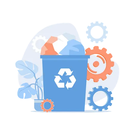 Paper waste bin  Illustration