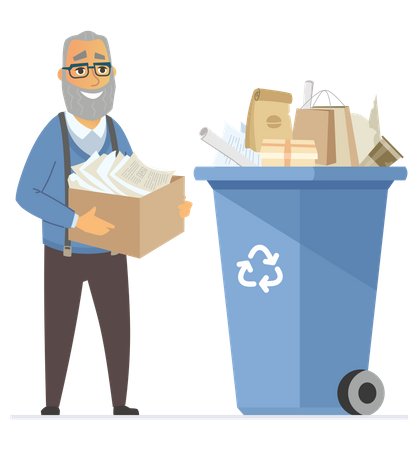Paper waste for recycling Illustration