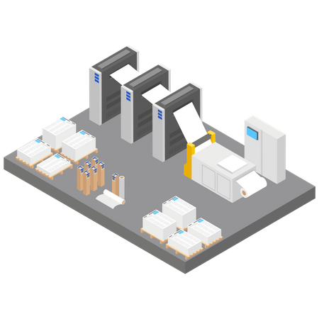 Moulin à papier ou usine  Illustration