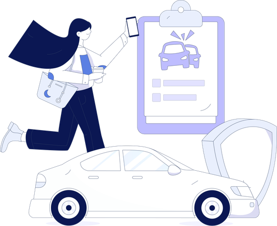 Documents d'assurance automobile  Illustration