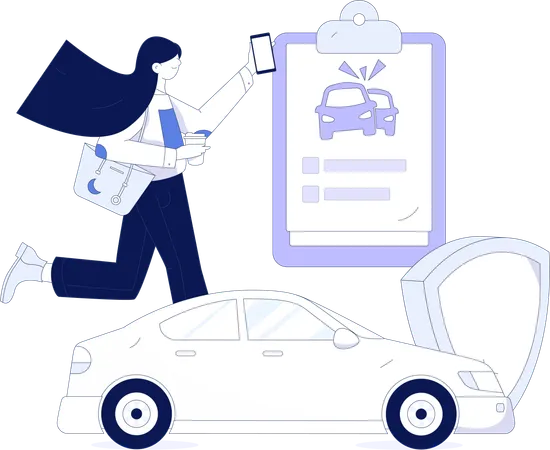 Documents d'assurance automobile  Illustration