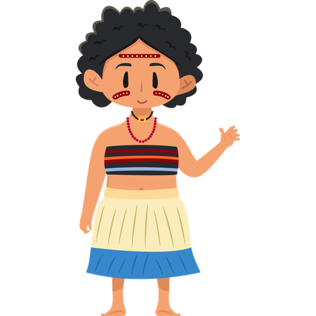 Niña HULI de Papúa Nueva Guinea  Illustration