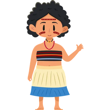 Niña HULI de Papúa Nueva Guinea  Illustration