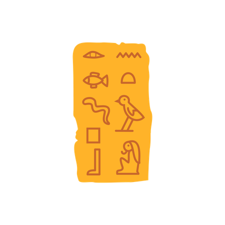 Papyrus mit altägyptischen Hieroglyphen  Illustration