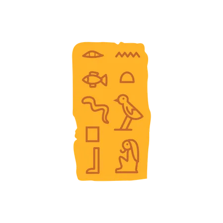 Papyrus mit altägyptischen Hieroglyphen  Illustration