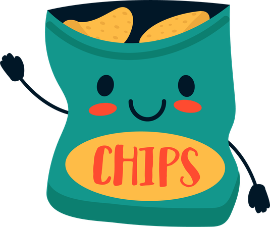Paquet de chips  Illustration