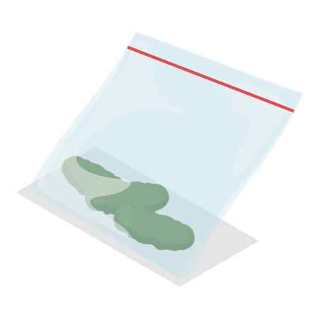 Paquet de drogues illégales  Illustration
