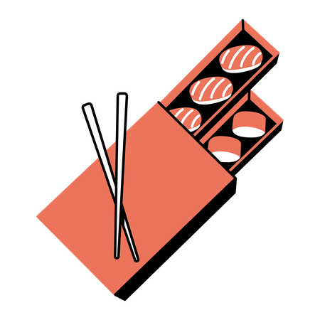 Paquete de sushi funcional  Ilustración