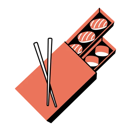 Paquete de sushi funcional  Ilustración