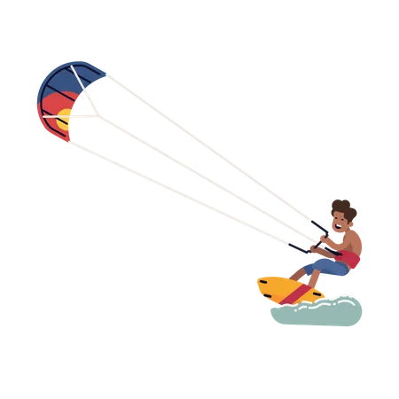 Parachute Boarding  Illustration
