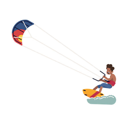 Parachute Boarding  Illustration