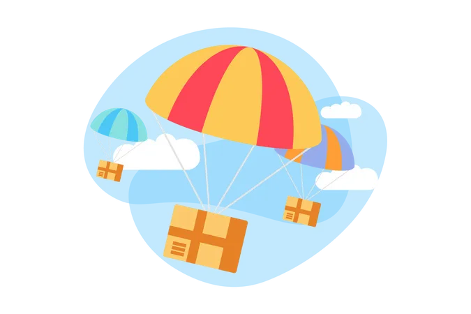 Parachute Delivery Illustration