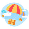 parachute delivery illustration free download