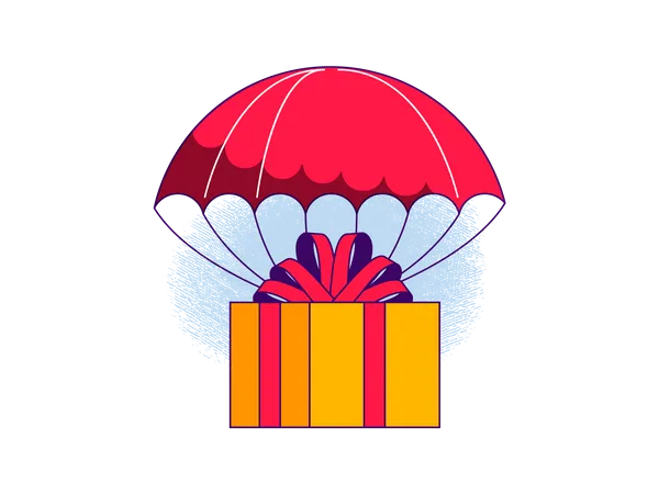 Parachute delivery Illustration
